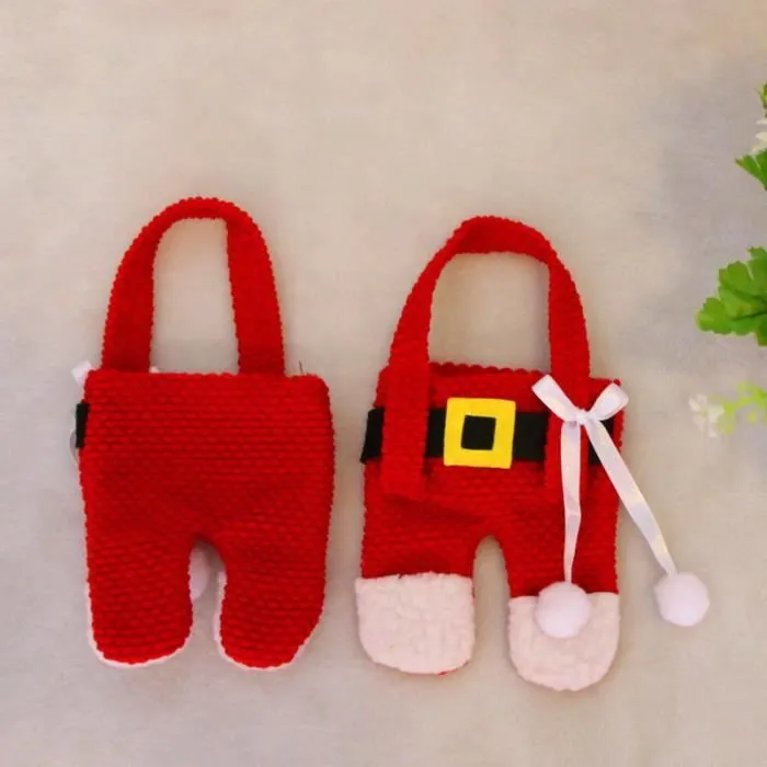 1 Set de Noël Père Noël Argenterie Couverts poches Holder 1 trouse +1 top chemise-3