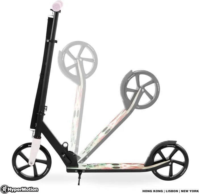 Trottinette Enfants Ado Pliable HyperMotion, +7 ans Charge max 100kg, Guidon réglable, Aluminium, roulements ABEC-7, frein à Pieds-1
