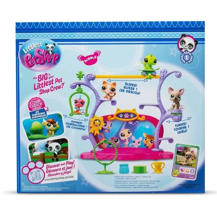 BANDAI - Littlest Pet Shop - Coffret Pets Got Talent - Ensemble de jeu avec 2 animaux, décor et accessoires - BF00558-4