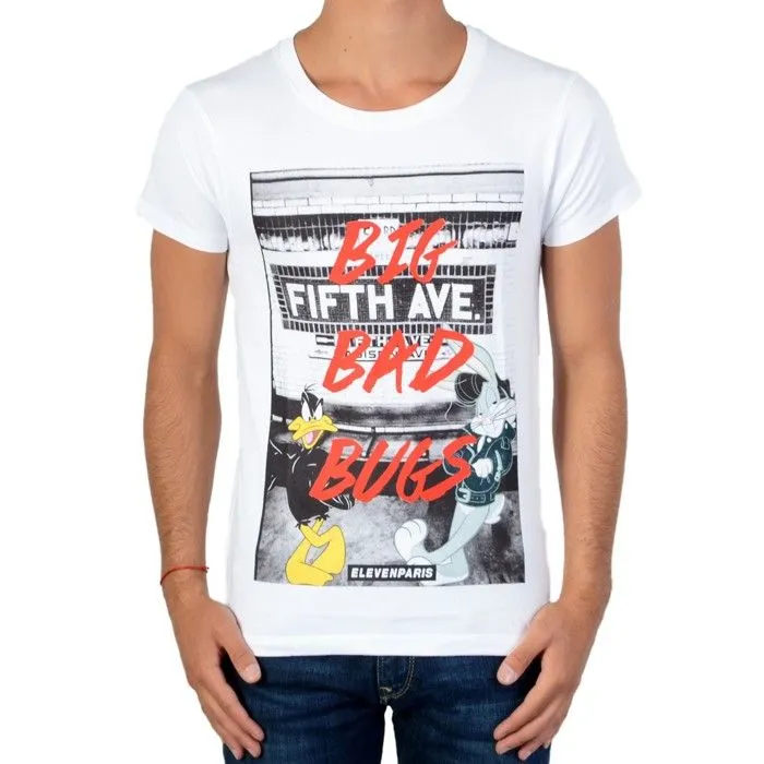 Tee Shirt Manches Courtes Little Eleven Paris Avenue SS Blanc - Blanc-0
