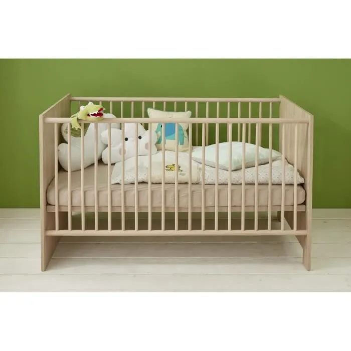 Chambre bébé Trio : Lit 70 x 140 cm + Commode à langer + Armoire OLIVIA - Chêne - TREND TEAM-2