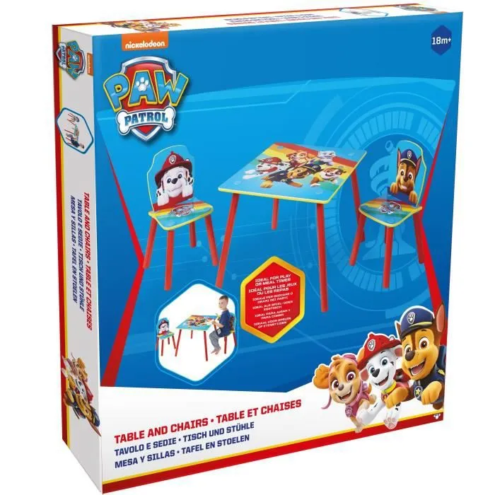 LA PAT PATROUILLE Ensemble table et 2 chaises pour enfants-4