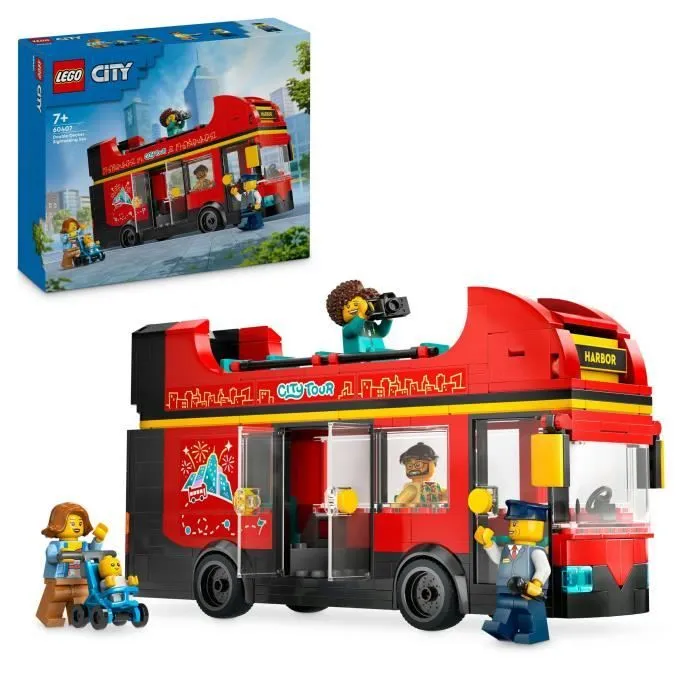 LEGO® City 60407 Le bus rouge à deux étages, bus jouet, véhicule pour enfants dès 7 ans-0