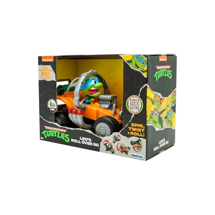 Teenage mutant ninja - 71136 - Turtles- Leonardo Voiture TMNT Télécommandée Leo's Roll Over RC Classique,-0