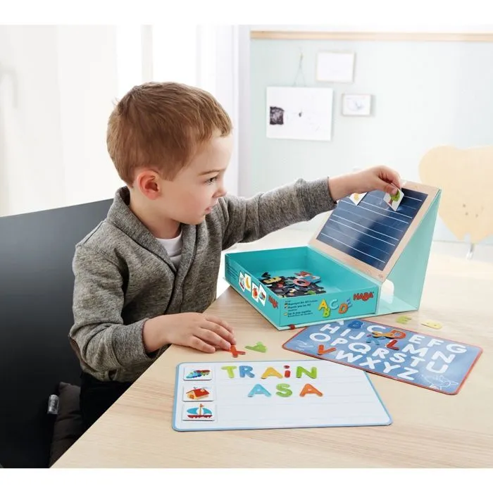 HABA - Boîte de jeu magnétique Alphabet - 147 pièces de lettres magnétiques - Jeu éducatif pour Enfant de 5 ans et +-3