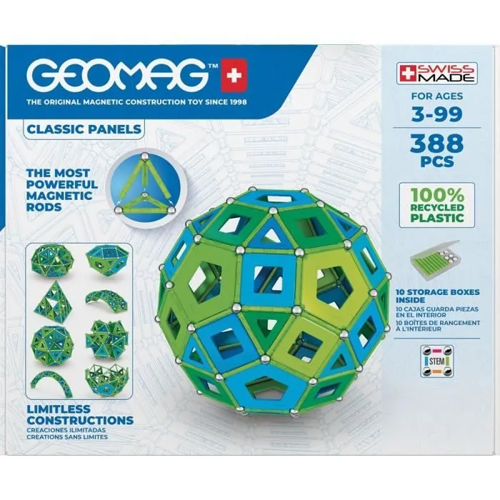 Jeu de construction - GEOMAG - Classic Panels RE Cold - 388 pièces - Plastique - Blanc-1