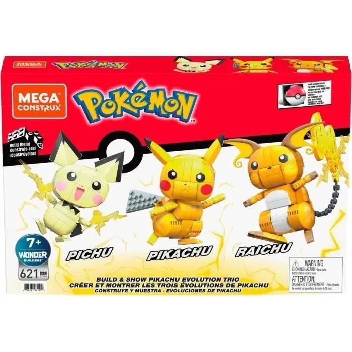 Mega Construx - Pokémon - Coffret Trio Évolution Pikachu - jouet de construction - 7 ans et +-5