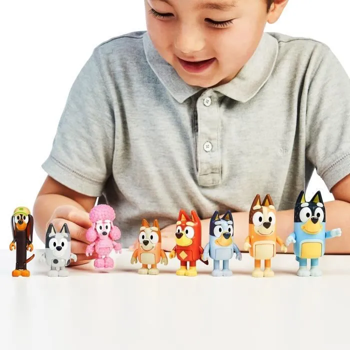 Figurines - BLUEY - Coffret 8 personnages - Figurines articulées - Univers de la série - Mixte-4