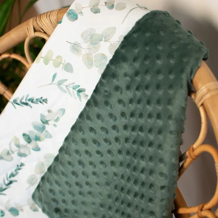 Couverture réversible en minky Eucalyptus 100x150 cm Vert-2