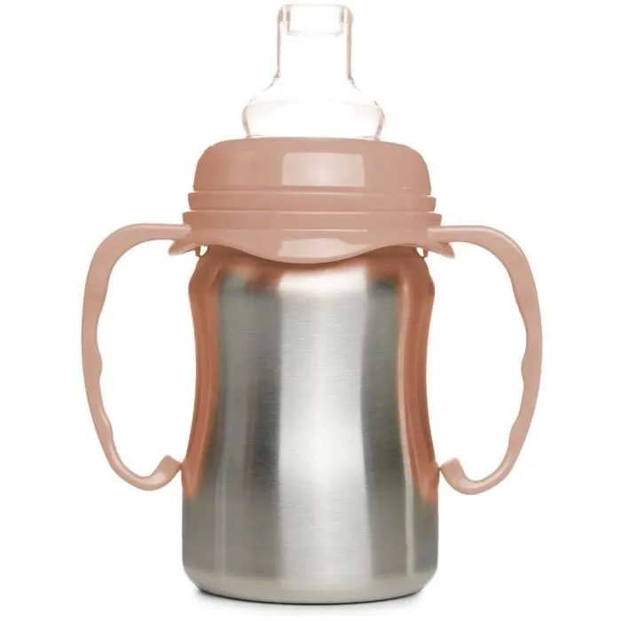 Tasse d'apprentissage - THERMOBABY - Inox - 180 ml - Pêche - Ergonomique et anti-fuites-4