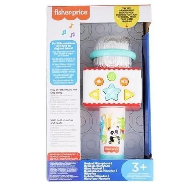 Microphone musical Fisher Price Karaoke Micro - Enfant - Lumières et mélodies intégrées-1