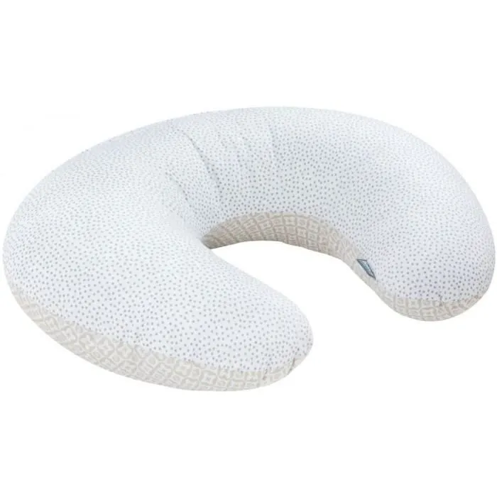Bellochi Coussin D'allaitement avec Housse Coussin Allaitement 40x60 cm - 100% Coton - Beige Dots-1