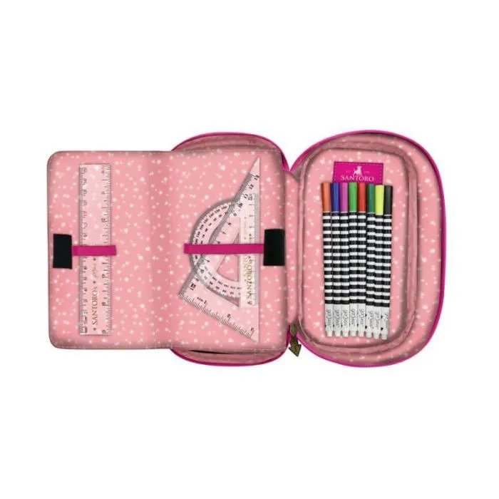 Pochette crayons - Gorjuss - Carousel - 45 pièces - Polyester - Zippée-1
