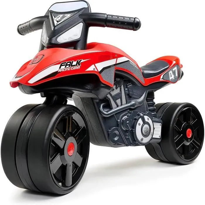 Porteur Moto Falk Racing Team - Rouge - Enfant - Falk - 2 roues - Plastique recyclé - 75,5 x 40 x 50 cm-0