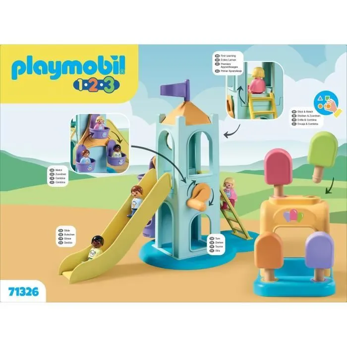 PLAYMOBIL 1.2.3 - 71326 - Aire de jeux avec toboggan géant pour les tout-petits 18-36 mois-7
