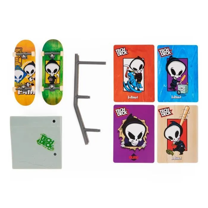 Finger Skate - Tech Deck Pack Versus 2 Fingerboard - 6061574 - Avec 2 authentiques Mini Skate & 4 cartes collector -Modèle aléatoire-2