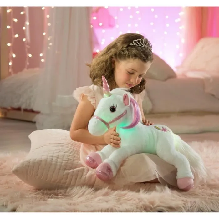 Gipsy Toys - Lica Bella Féerique Et Lumineuse - Peluche Licorne Interactive - 35 cm - Blanc - Rose-3