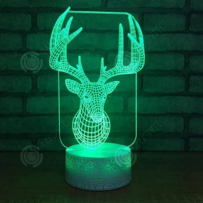 INN® Veilleuse de bureau 3D commande tactile Look d'élan dégradé de couleurs lumière d'illusion-1