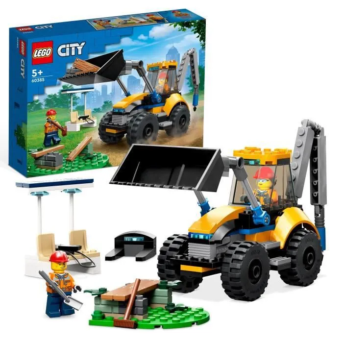 LEGO® City 60385 La Pelleteuse de Chantier, Jouet Engin de Chantier, Garçons et Filles 5 Ans-0