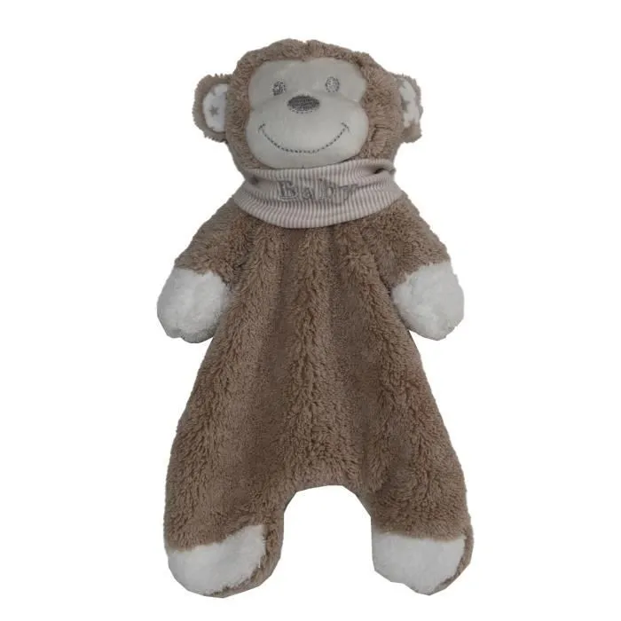 Doudou singe Marron chocolat 15.5x6.5 cm-0
