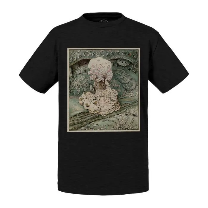 T-shirt Enfant Noir Souris Coquette Illustration Enfant Beatrice Potter-0