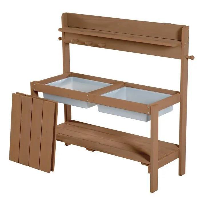 Table Sable et Eau pour Enfants - ROBA - Outdoor+ Fun - Bois Teck Résistant aux Intempéries-4