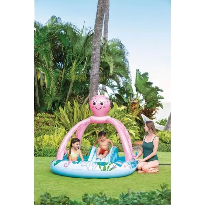 Aire de jeux gonflable - INTEX - Pieuvre - 229 Litres - 2 ans et + - 234 x 183 x 150 cm - Inclus : 2 anneaux gonflables-0