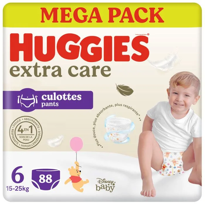 Huggies Extra Care Pants, 88 couches, Taille 6 (15-25 kg)-0