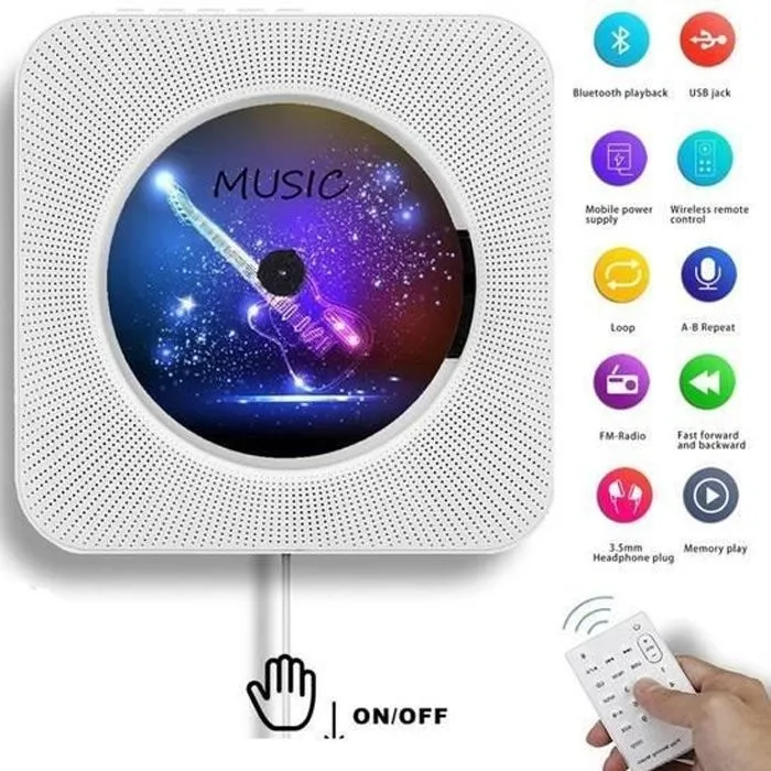 Lecteur CD Portable - Non spécifié - Version Améliorée - Bluetooth - Haut-Parleur HiFi - USB-0