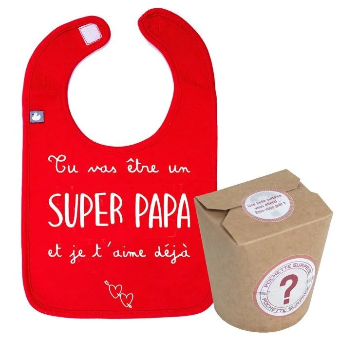 Pochette surprise annonce de grossesse - Tu vas être un super papa Rouge TU-0