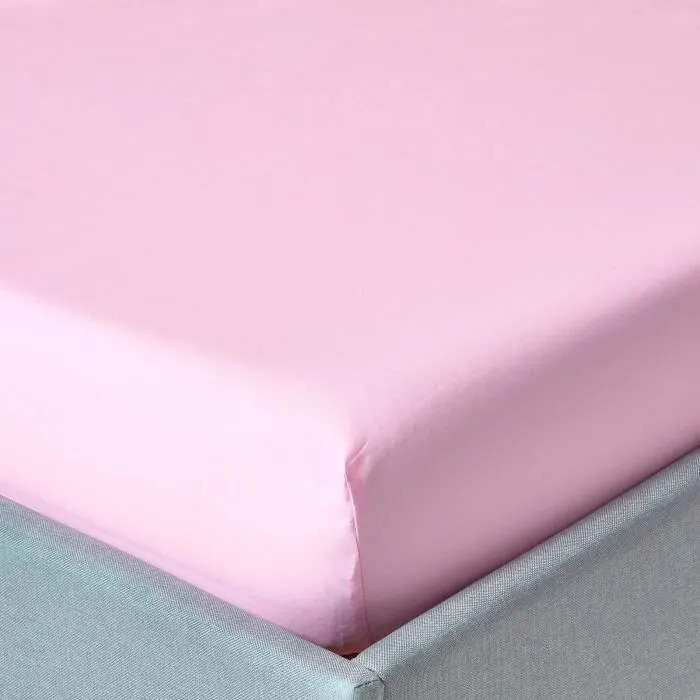 Drap-housse Rose 100% coton Égyptien 200 fils 90 x 190 cm-0