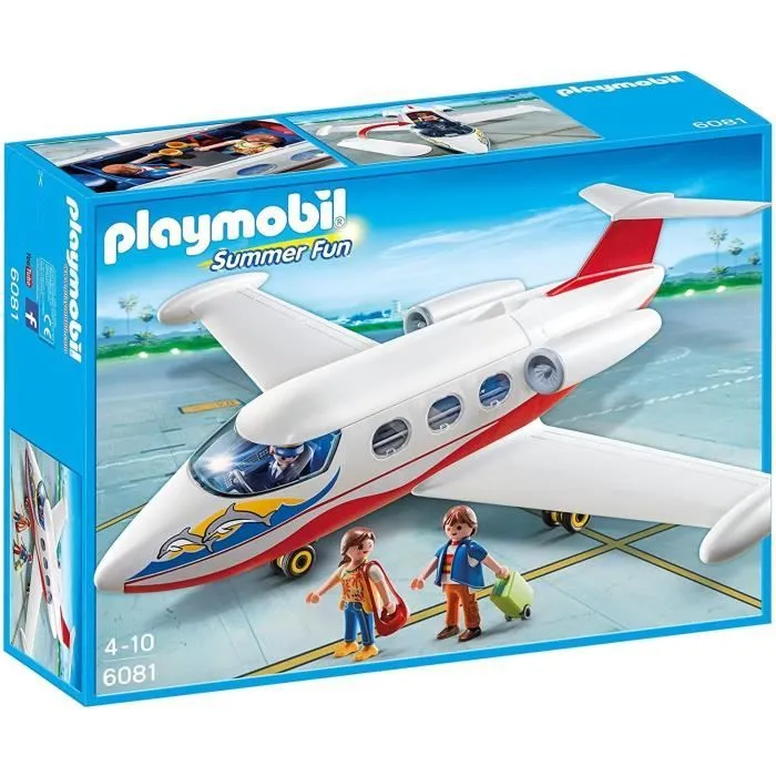 PLAYMOBIL - 6081 - Avion avec pilote et touristes-0