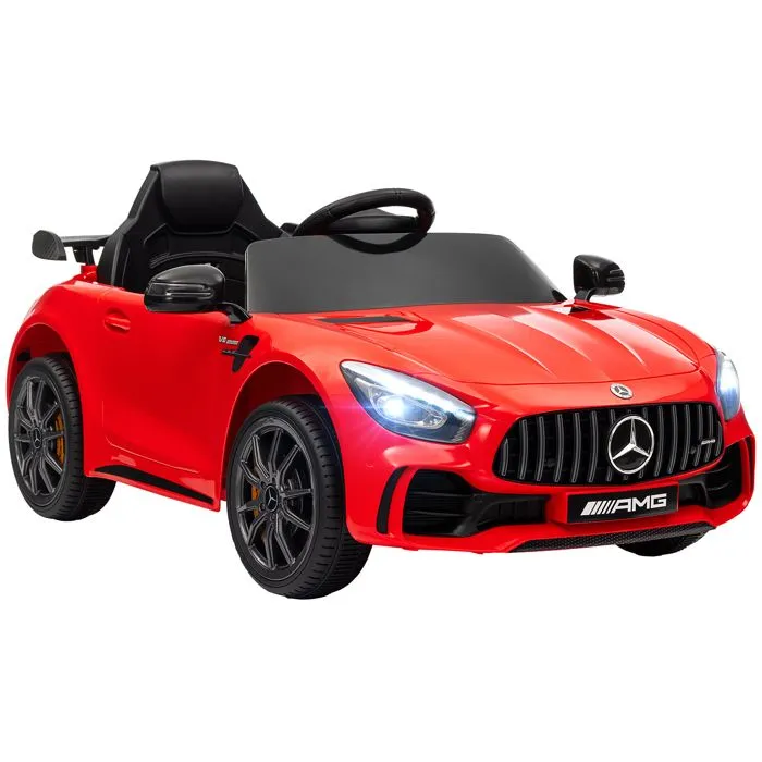 Voiture électrique enfants - AIYAPLAY - sous licence Mercedes-Benz AMG GTR - 12V - télécommande 2,4G - max. 5 km/h - phares - rouge-0