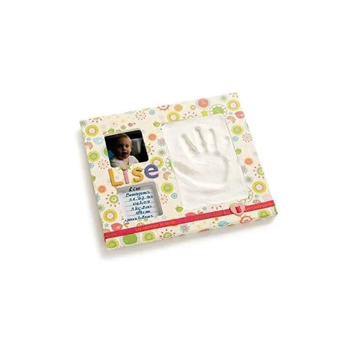 Cadre Empreinte Bébé et Photo - ARTEMIO - Blanc - Pâte à modeler - 11x16.5 cm - Rectangulaire-0