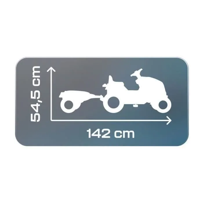 Tracteur à pédales Farmer XL + Remorque - Bleu - SMOBY - Siège ajustable - Capot ouvrant - Klaxon - 90% plastique recyclé-1