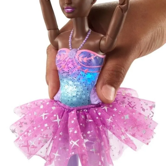 Mattel Barbie Poupée Mannequin Dreamtopia Ballerine Lumière Scintillantes, cheveux noirs articulée, avec lumière,-3