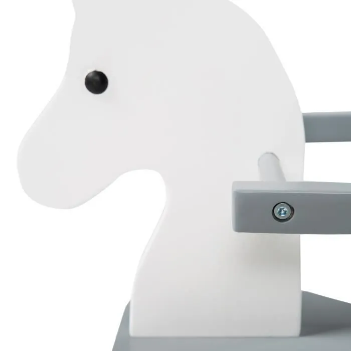 Cheval à Bascule Évolutif en Bois ROBA avec Anneau de Protection Amovible - Blanc / Gris-3