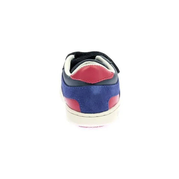 Basket Cuir  Kickers Kickmotion - Bleu Marine Rouge-2