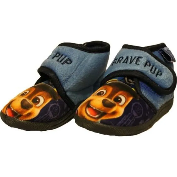chaussons pat patrouille bleu à scratch-0