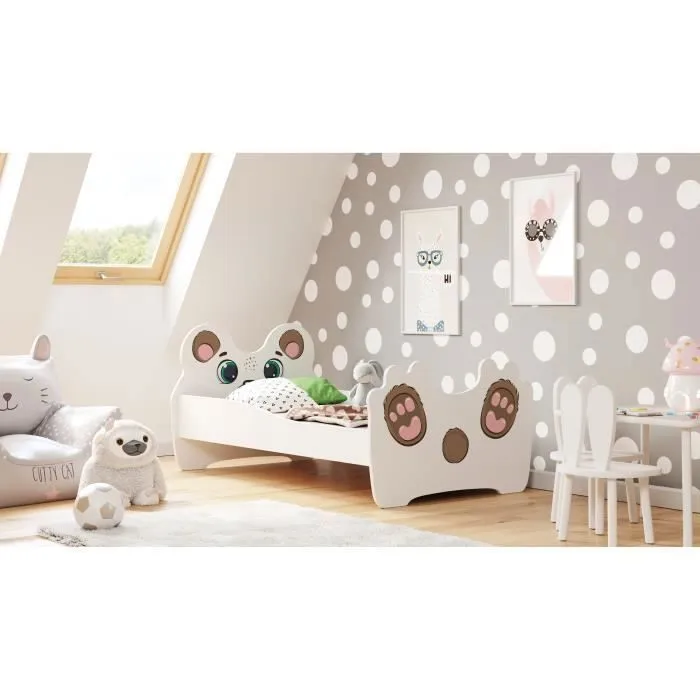 Lit enfant "TEDDY BEAR" 160x80cm + sommier + matelas-1