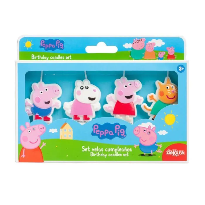 Bougie anniversaire - Dekora - Peppa Pig - Pack de 4 - Multicolore - 17,1 cm-1