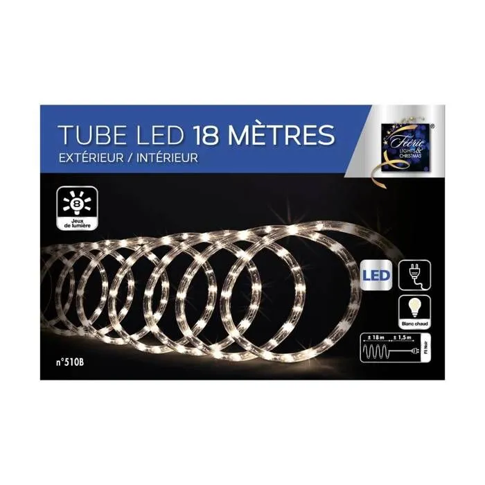 Guirlande lumineuse - Non spécifié - Tube lumineux 18m - Blanc chaud - Electrique - IP44-1