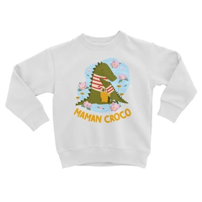 Sweatshirt Enfant Odile la Maman Crocodile Dessin Illustration-0