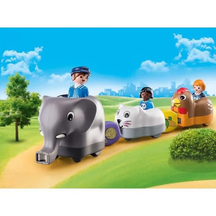 PLAYMOBIL - 70405 - PLAYMOBIL 1.2.3 - Train des animaux pour enfants de 18 mois et plus-2
