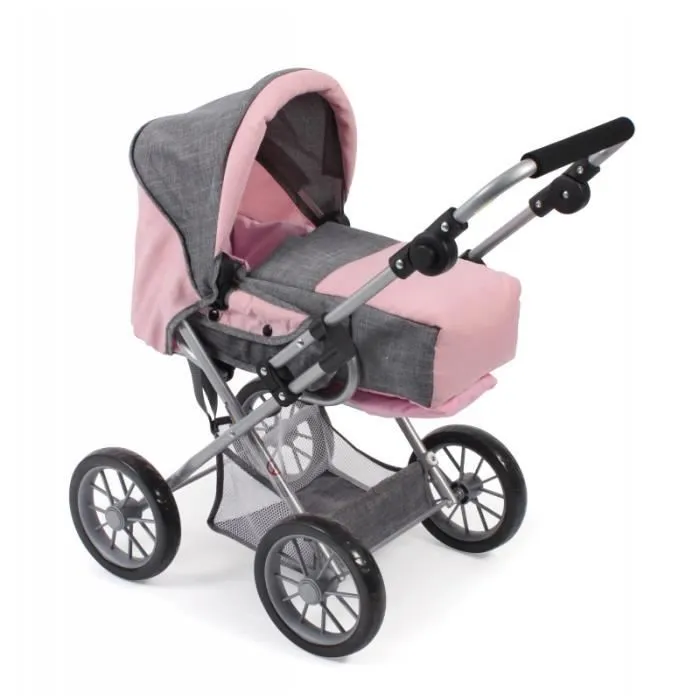 Poussette pour poupée - BAYER CHIC 2000 - Leni combi - Gris - Rose clair - À partir de 3 ans-0