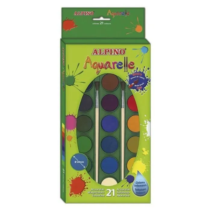 Aquarelle - Alpine - Case 21 - Couleurs intenses - Lot de 21 - 28mm-0