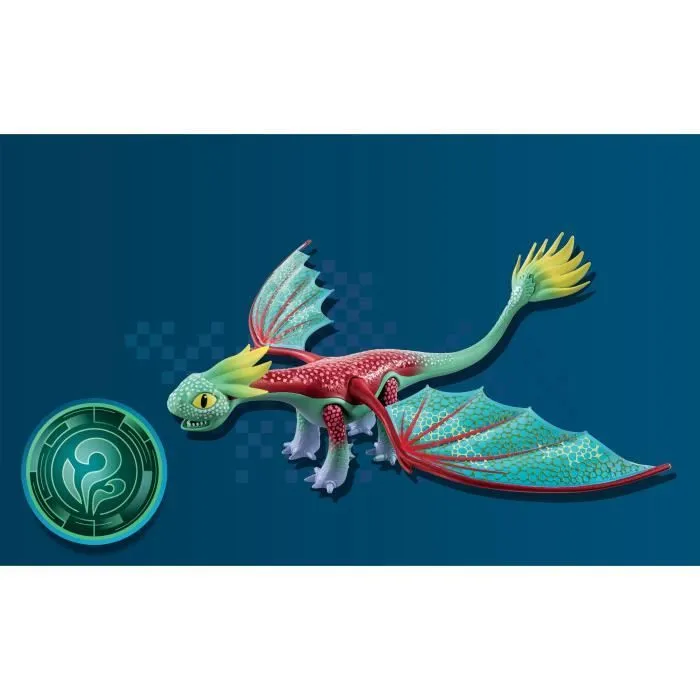 PLAYMOBIL 71083 Dragons Panache & Alex, Figurine de dragon amovible, Dragons : Les Neuf Royaumes, 14 pièces, Dès 4 ans-5