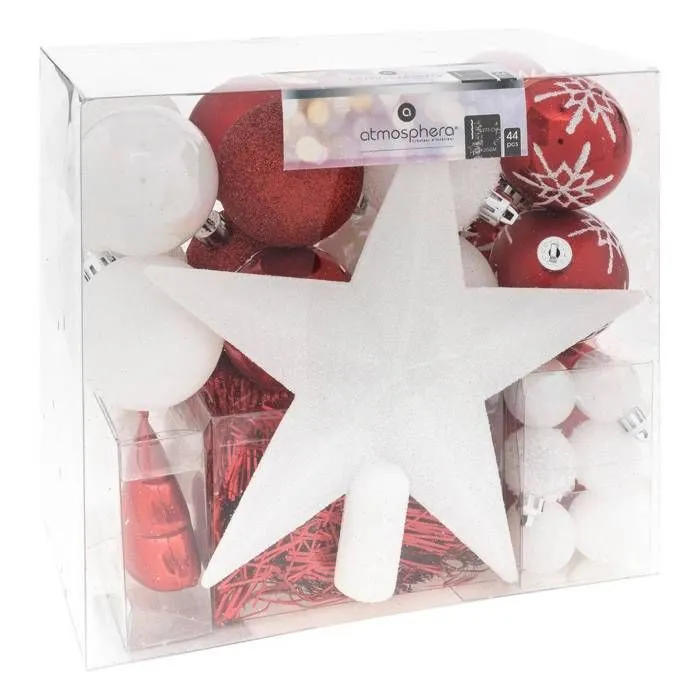 Kit de sapin "Colorama de Noël" 44 pièces blanc/rouge Feeric lights & christmas-0