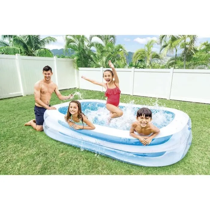 Piscinette rectangulaire Family - INTEX - 770 Litres - 6 ans et + - 262 x 175 x 56 cm-1