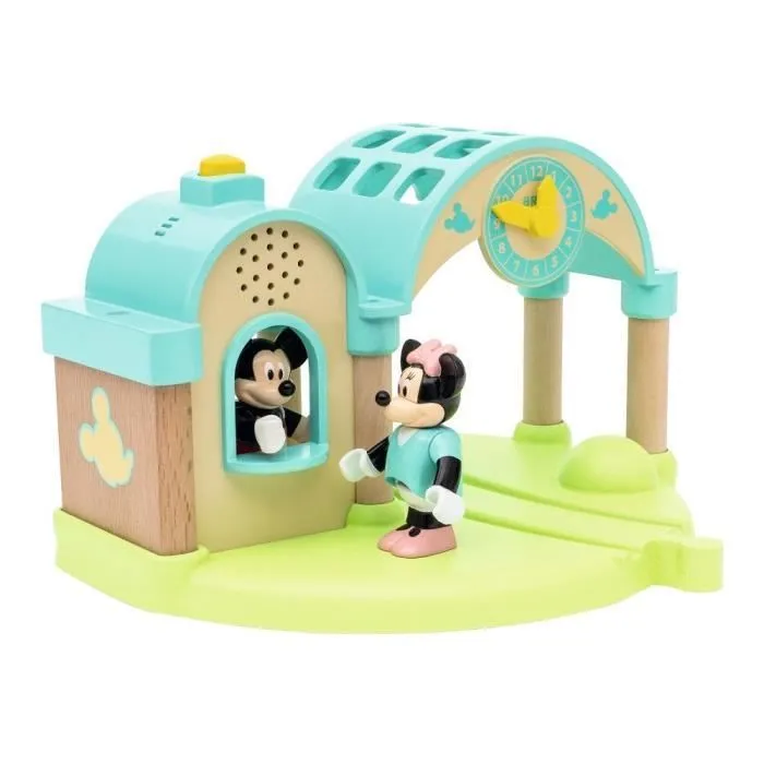 DISNEY Brio Gare à enregistreur vocal - Mickey Mouse - Accessoire pour circuit de train en bois - Ravensburger - Dès 3 ans - 32270-4
